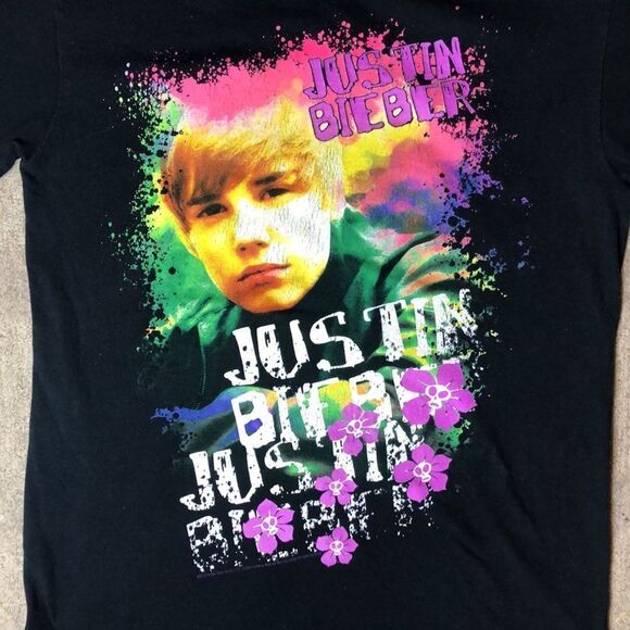 Vintage 2010 Justin Bieber World Tour Concert Tee | 2-Sides | Small - Picture 2 of 8